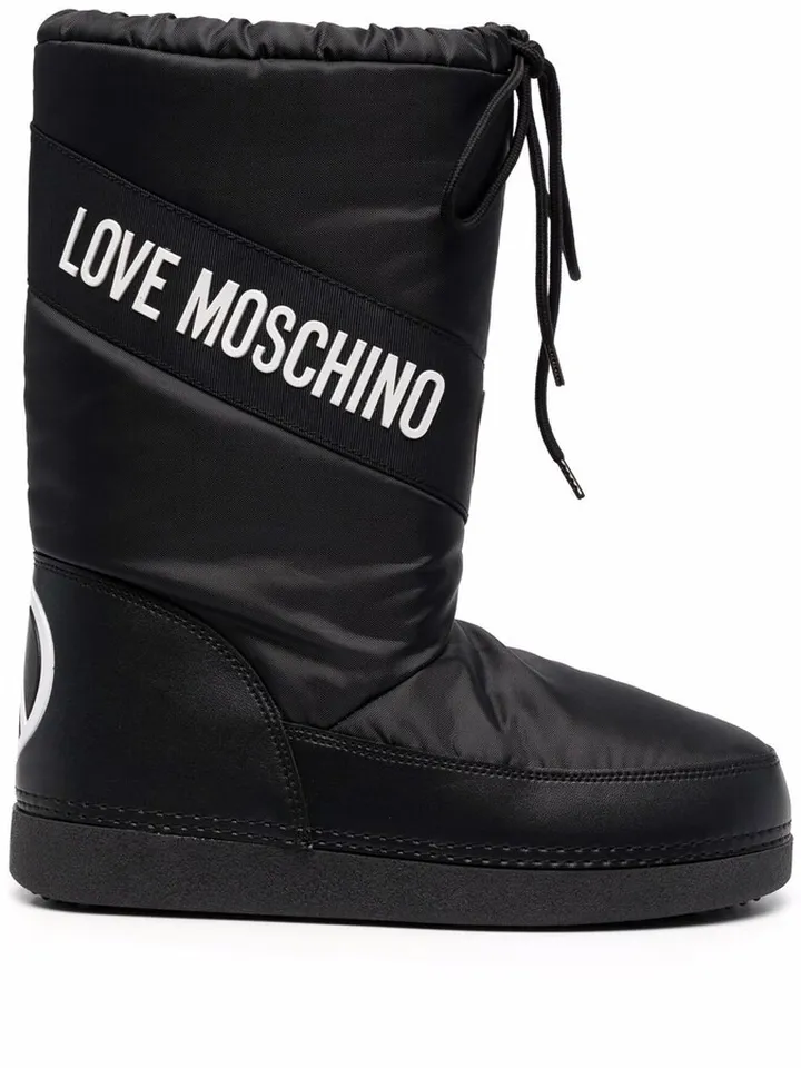 Logo-Print Lace-Up Boots