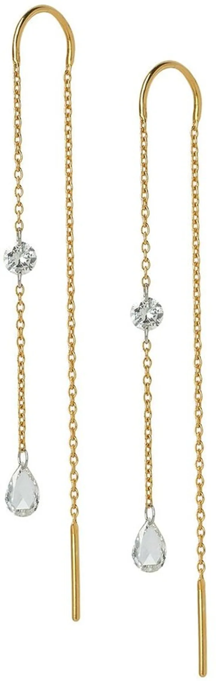 18kt yellow gold Aria diamond threader earrings
