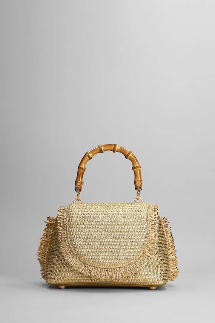 Ozzy Mini Hand Bag In Gold Cotton