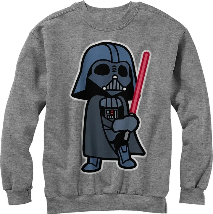 Men's Star Wars Darth Vader Cartoon Sweatshirt - Athletic Heather - Medium