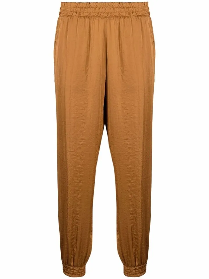 Elasticated Cropped-Leg Trousers