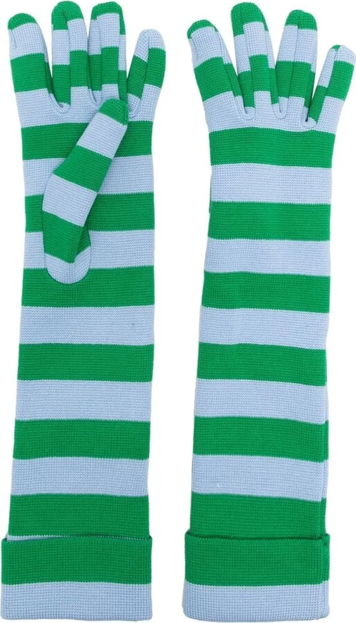 Stripe-Print Knit Gloves