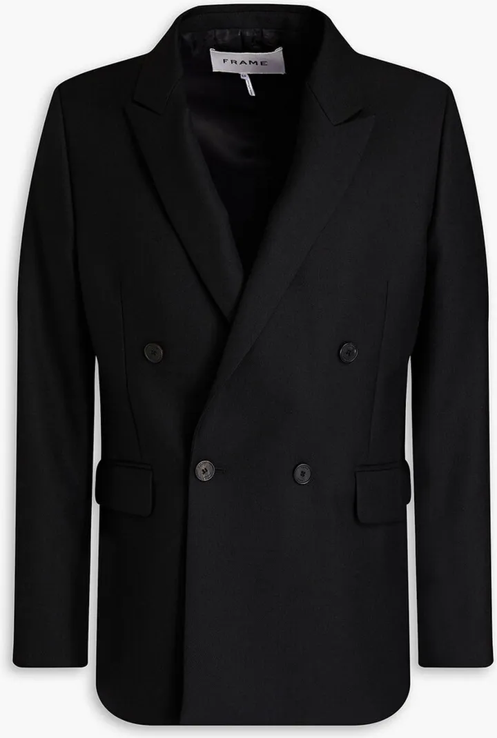 Double-breasted wool-twill blazer