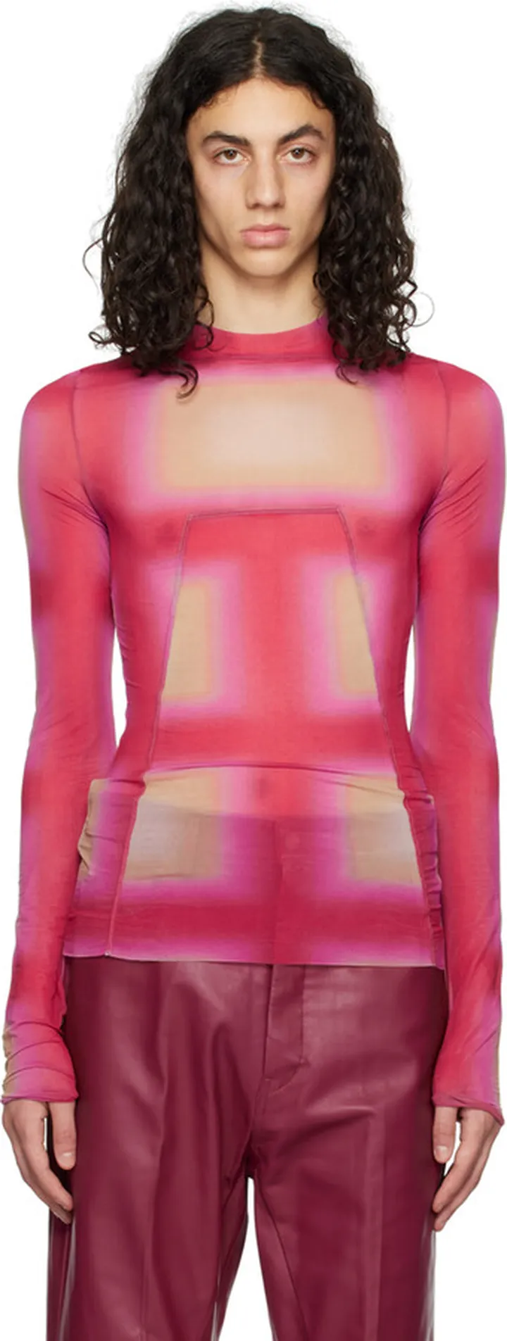 Rick Owens Pink Edfu Long Sleeve T-Shirt