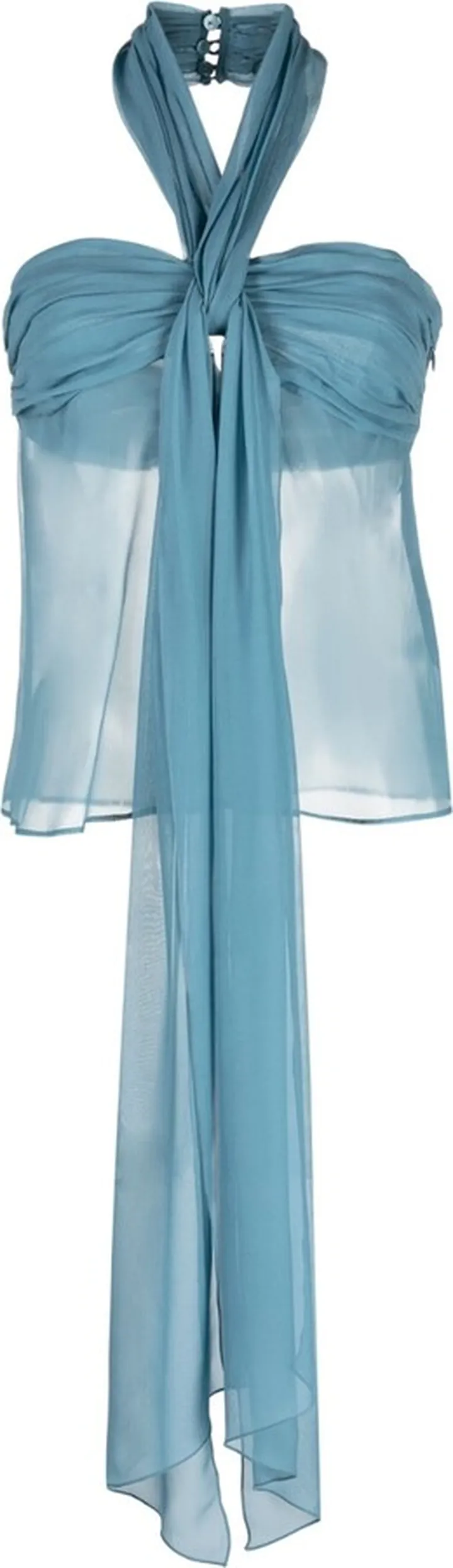 Sheer Halterneck Silk Top