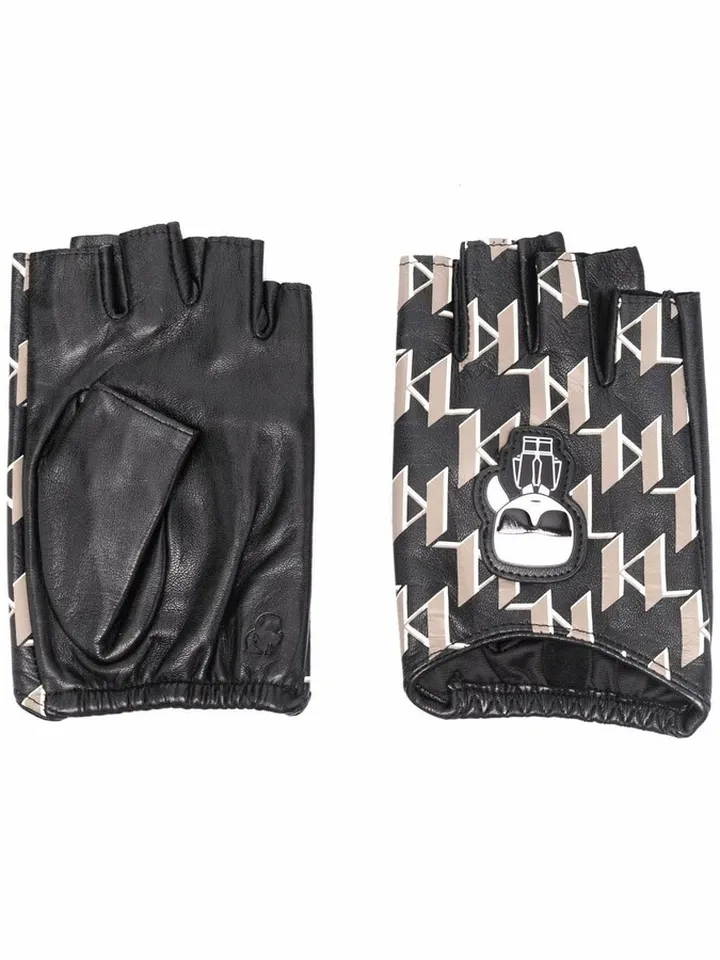 Ikonic monogram fingerless gloves