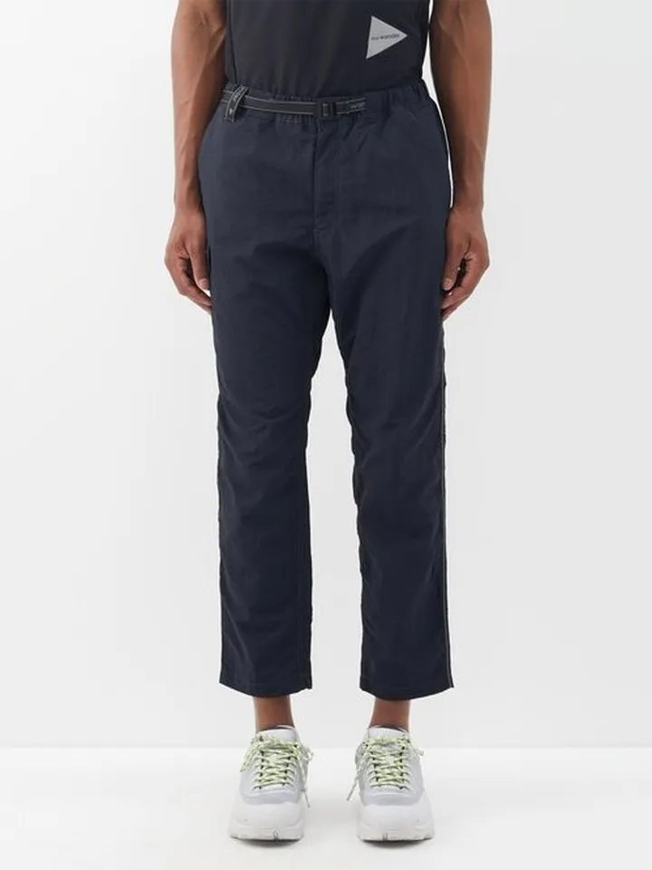 Belted Nylon-taffeta Cropped Trousers