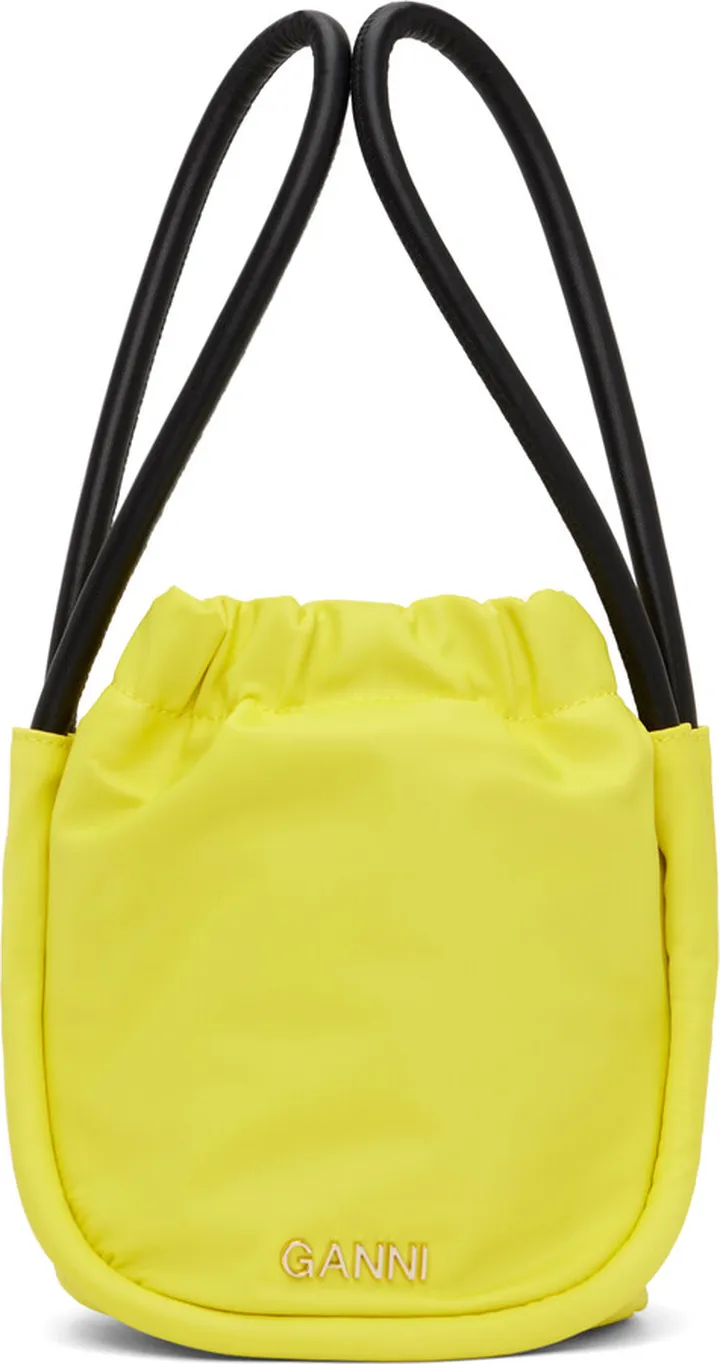 GANNI Yellow Mini Knot Shoulder Bag