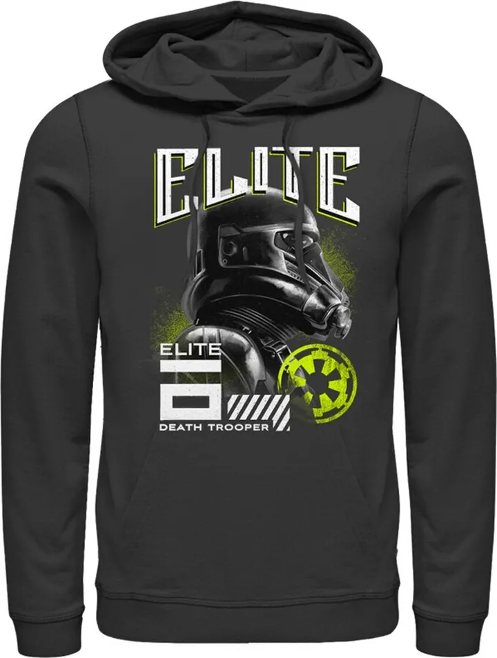 Men's Star Wars Rogue One Elite Death Trooper Portrait Pull Over Hoodie - Black - Small