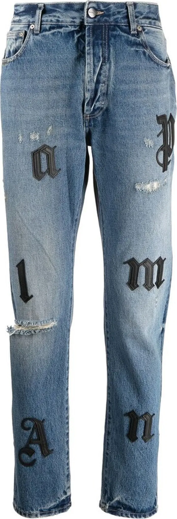 Letter-Embellished Skinny Jeans