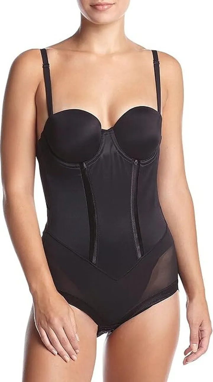 Maidenform Women's Body Shaper With Built-In Bra Anti-Static Shapewear FL1256 (Black) Lingerie