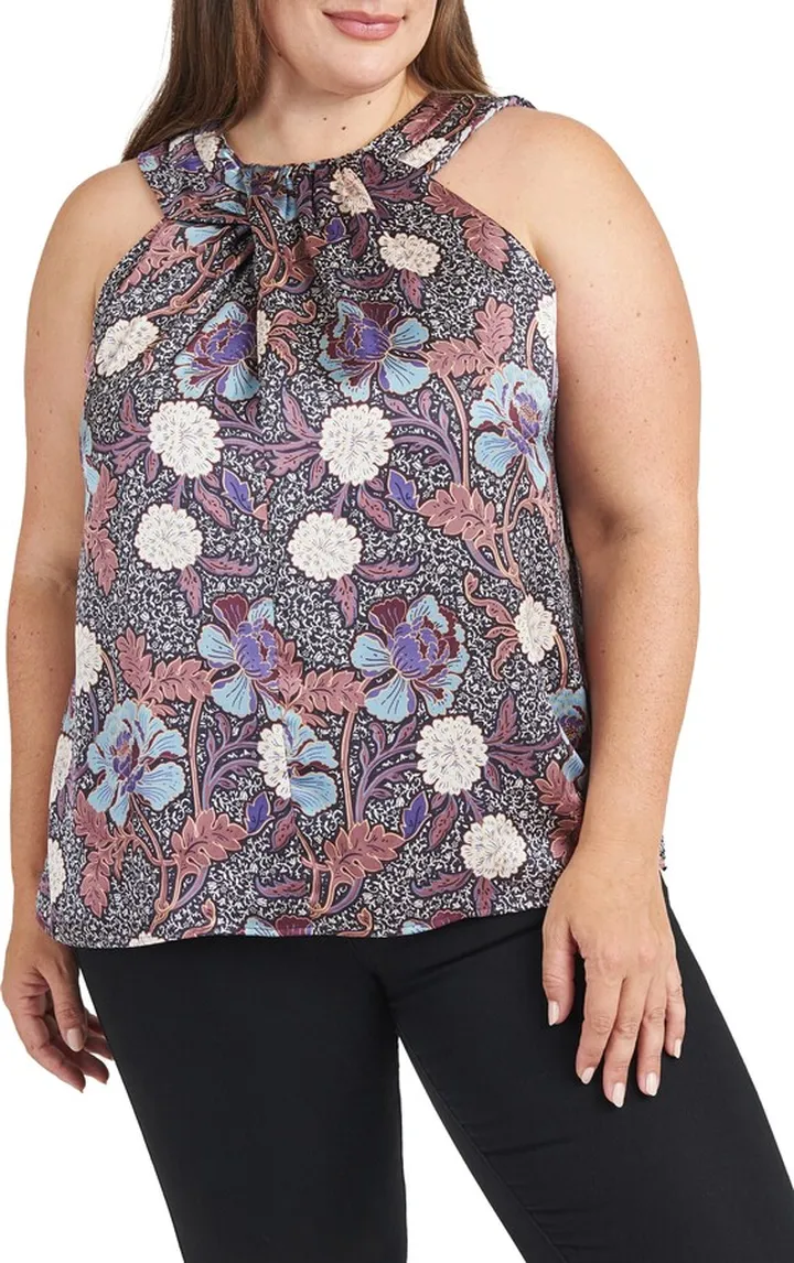 Floral Print Halter Blouse