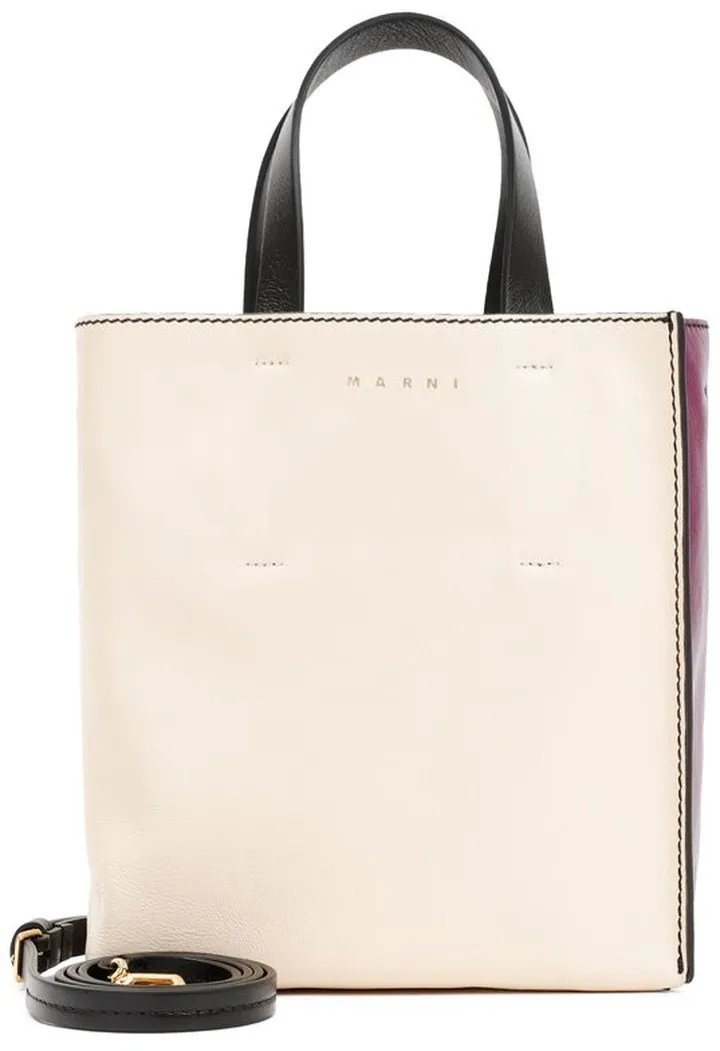 Marni Logo Stamp Two-Tone Tote Bag