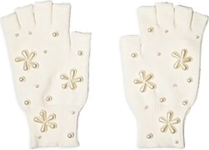 Lele Sadoughi Snowflake Fingerless Knit Gloves