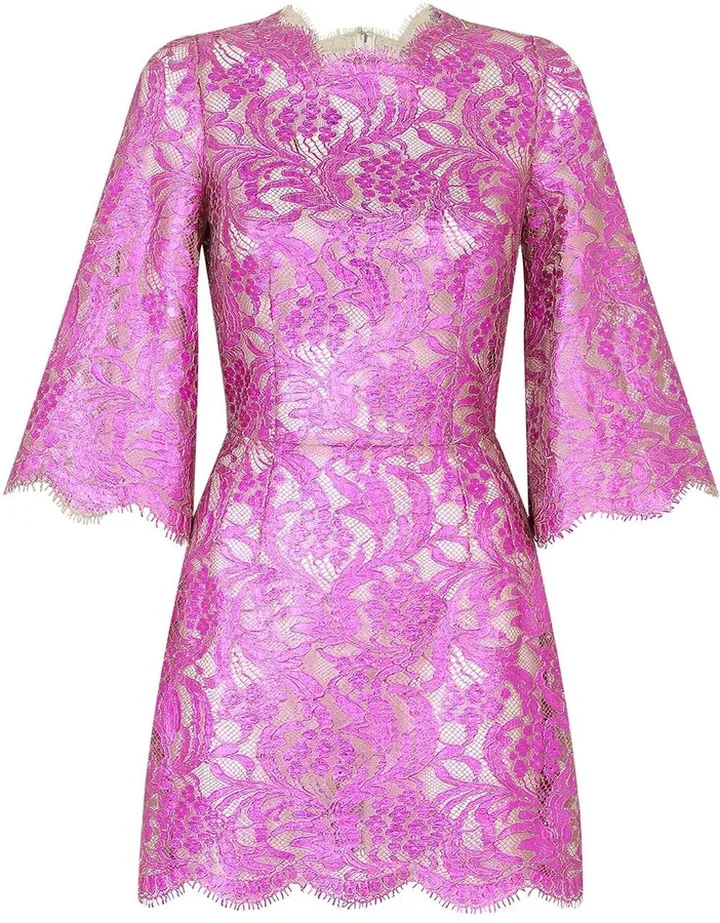 Floral-Lace Sheer Minidress