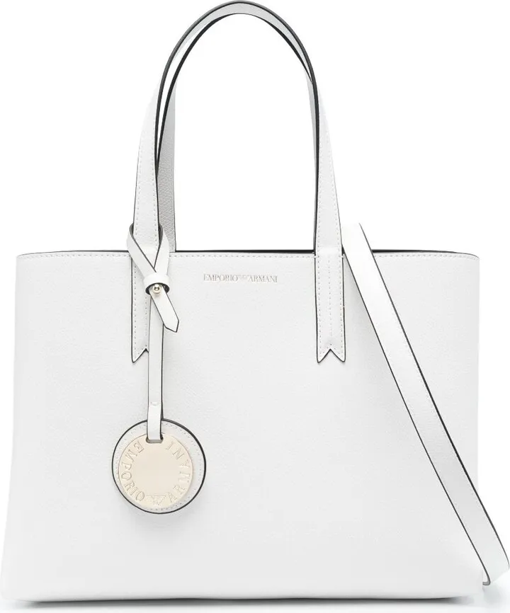 Logo-Charm Faux-Leather Tote