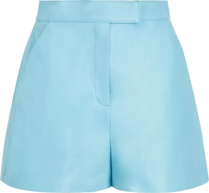 Leather High-waist Bermuda Shorts Shorts & Bermuda Shorts Turquoise