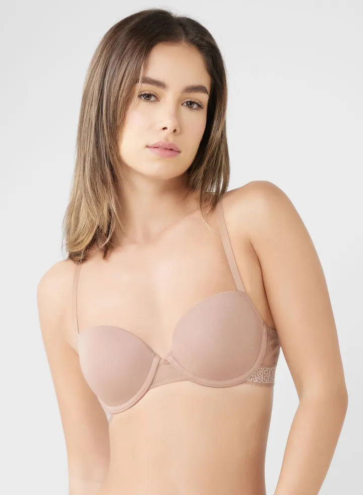 Strap Detail Plunge Bra