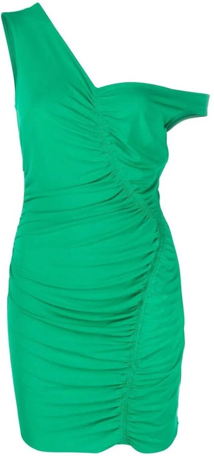 Asymmetric Draped Mini Dress