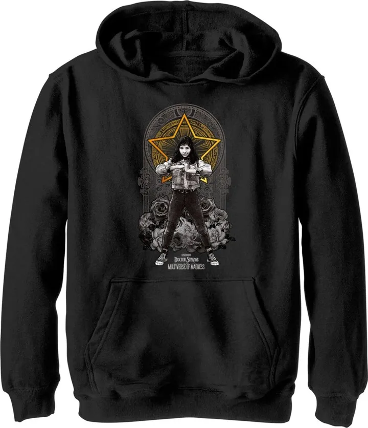 Boy's Marvel Doctor Strange in the Multiverse of Madness Bold Chavez Pull Over Hoodie - Black - X Large