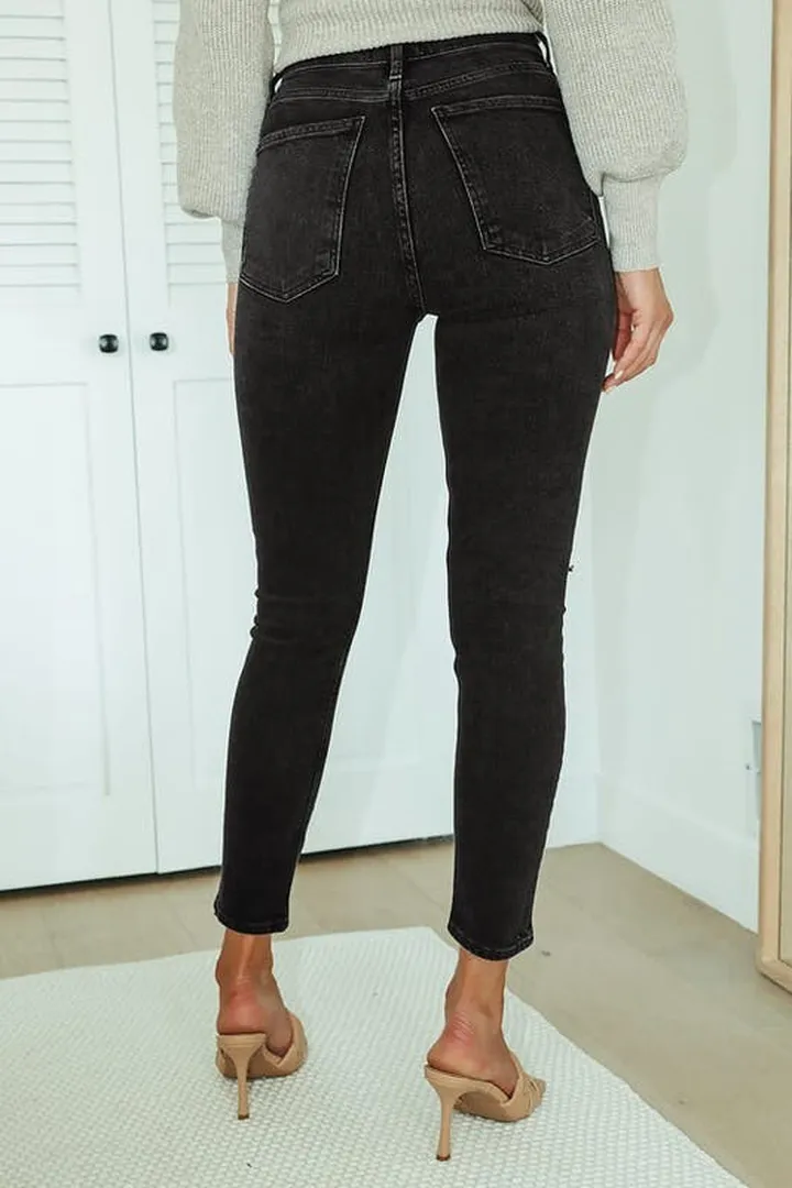 AGOLDE Nico High Rise Slim Fit Jean - Black