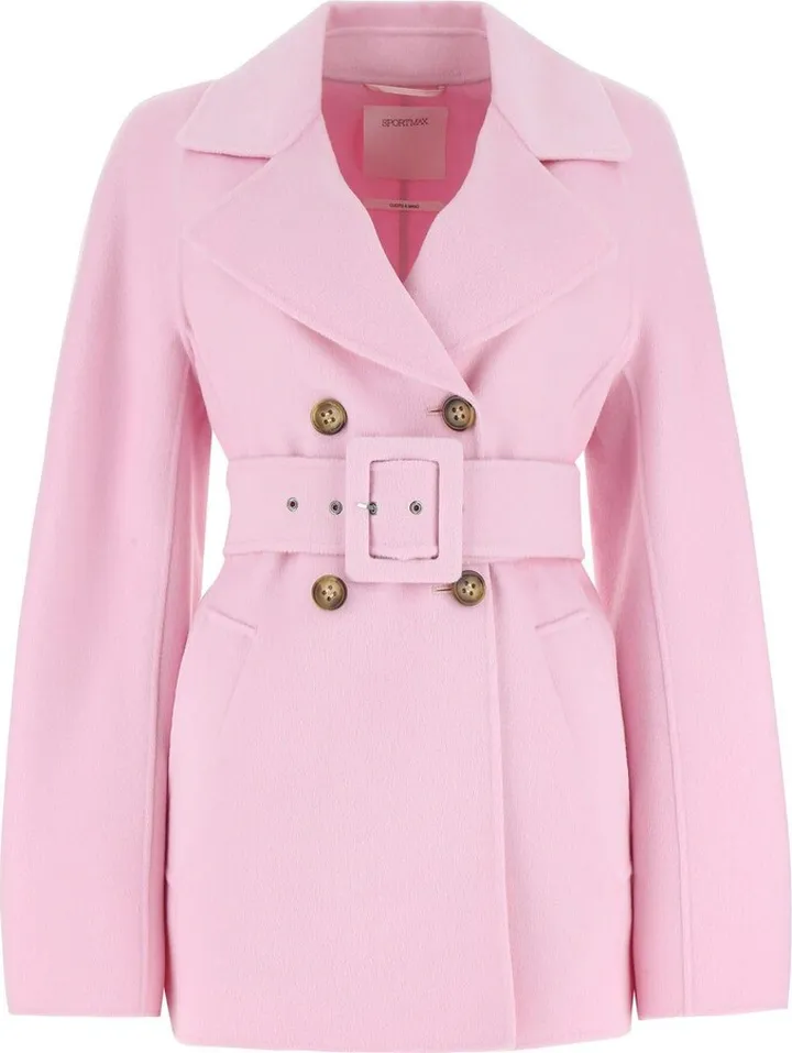 Coat realized in virgin wool and cashmere characterized by lapels.
