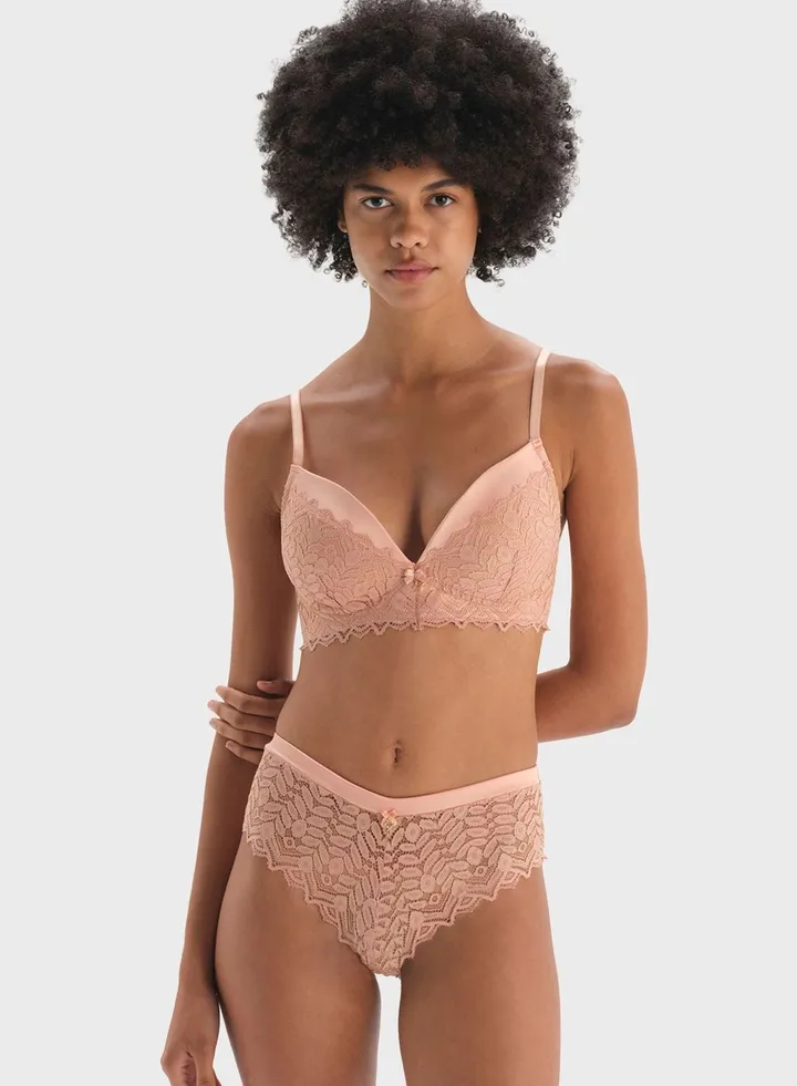 Plunge Neck Padded Bra