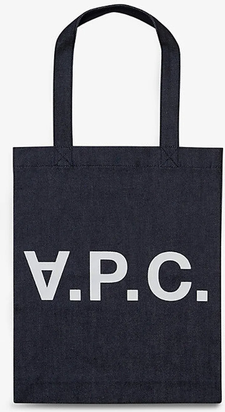 Apc Womens Indigo Laure Brand-print Denim Tote bag