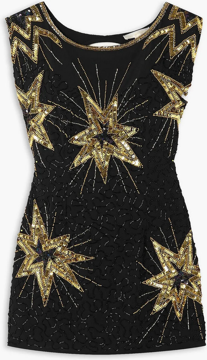Colville cutout embellished chiffon mini dress