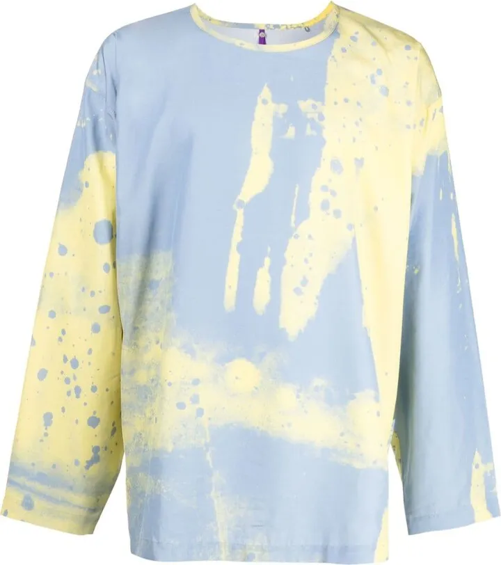 Waistband-Detail Wide-Sleeve Top
