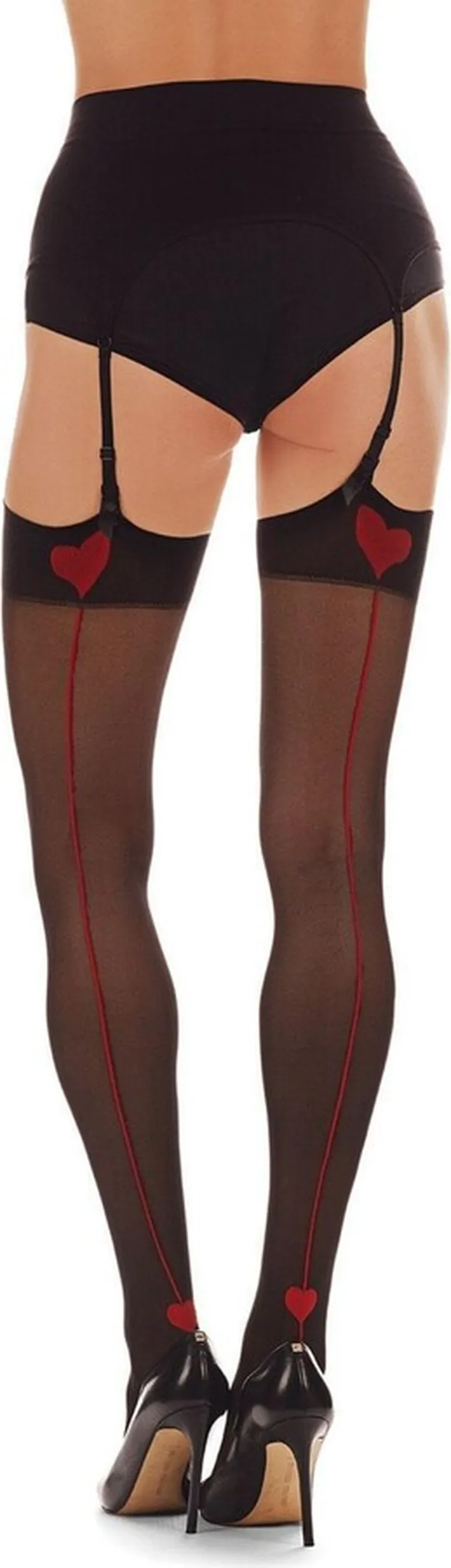 MeMoi Women's Heart Backseam Stockings