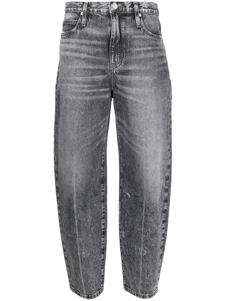 Barrel bleached jeans