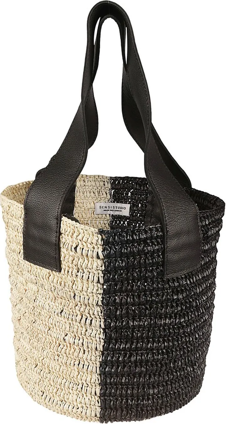 Colourblock Woven Shopper Bag