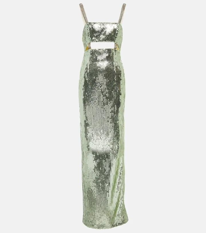 Rebecca sequin-embellished gown