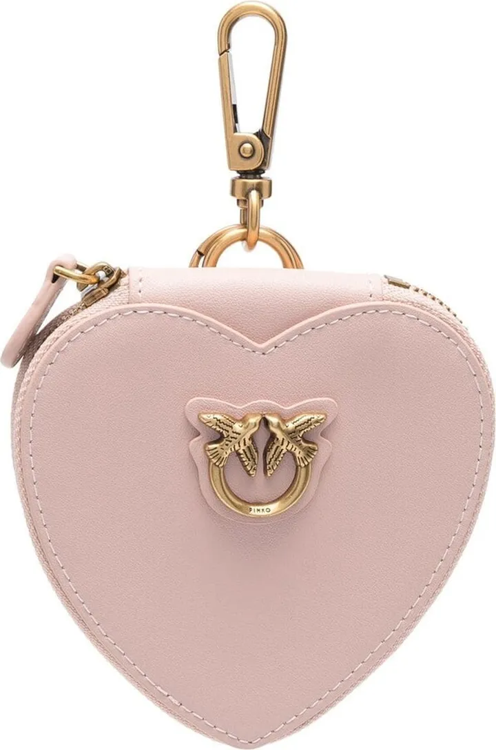 Heart-Motif Leather Keychain