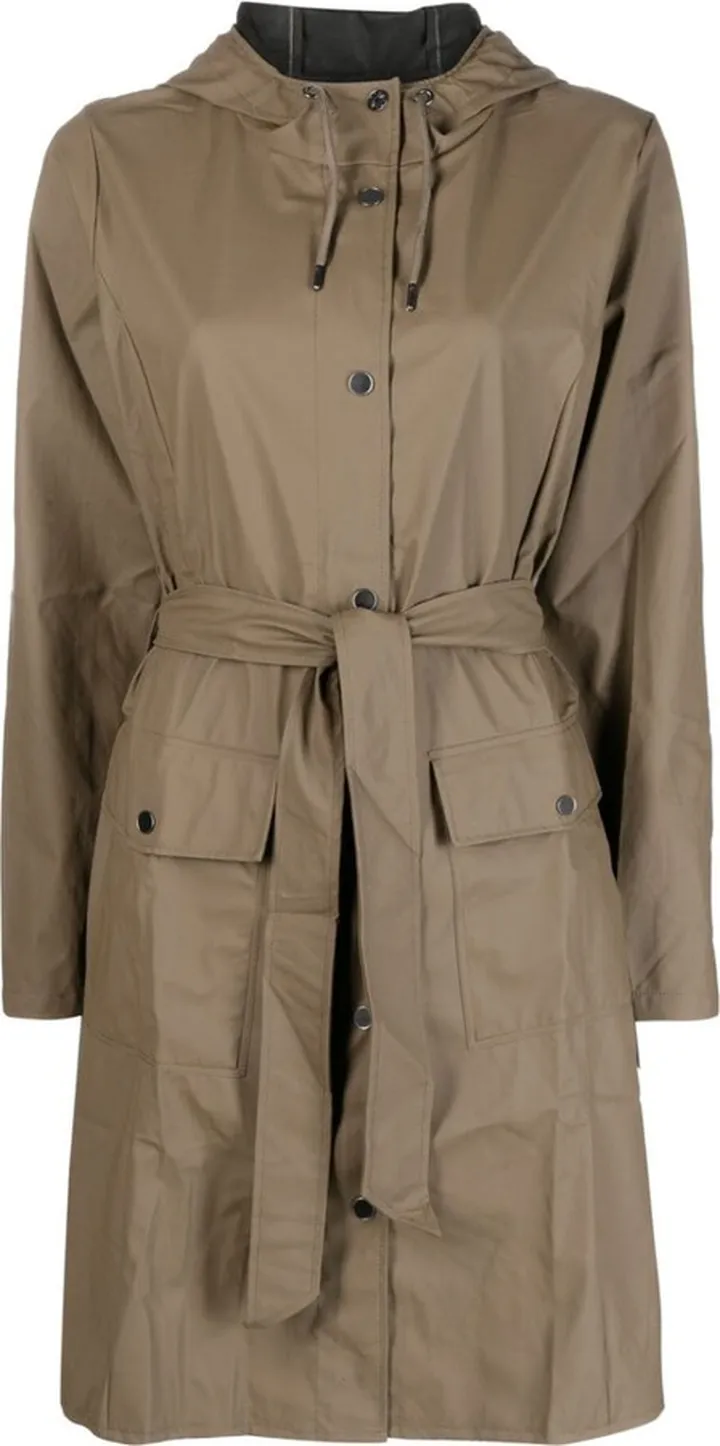 Curve hooded raincoat