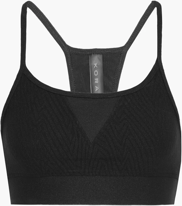 Trifecta Pine stretch-jacquard sports bra