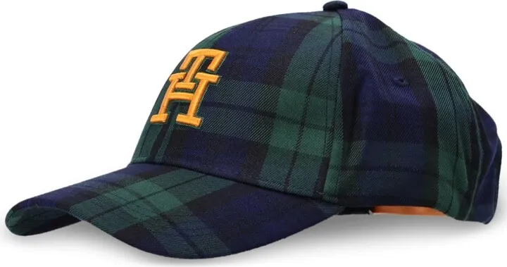 Logo-Embroidered Check-Pattern Cap
