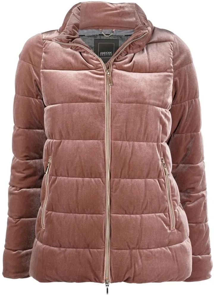 Velvet-Finish Puffer Jacket