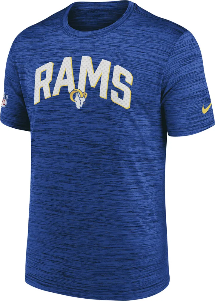 Nike Men's Dri-FIT Velocity Athletic Stack (NFL Los Angeles Rams) T-Shirt in Blue