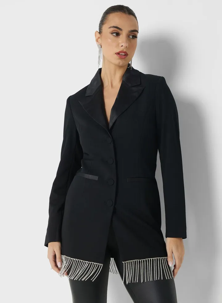Fringe Hem Blazer