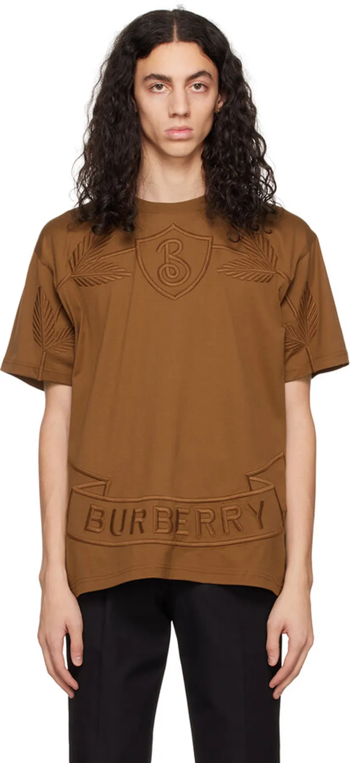 Burberry Brown Crest Oversized T-Shirt