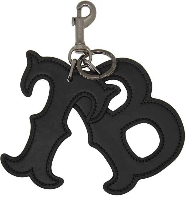 Burberry Black Two-Piece Leather Keychain