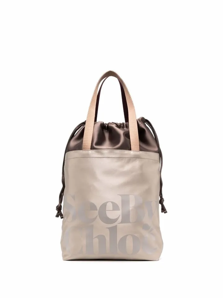 Logo-Print Panelled Tote Bag