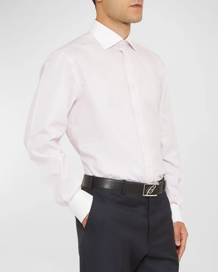 Men's Stripe-Print Cotton Sport Shirt