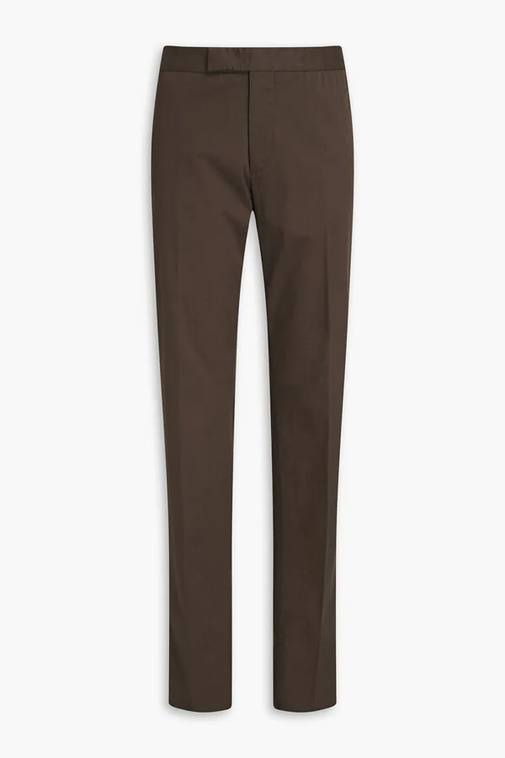 Stretch-cotton twill suit pants