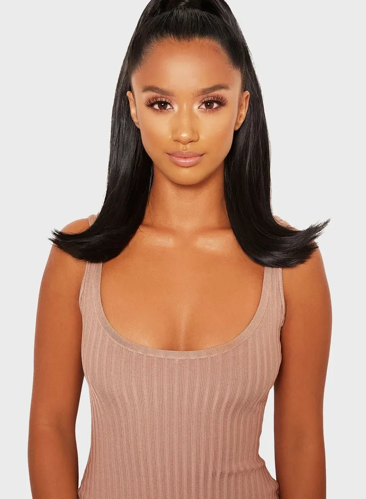 Mini Grande 18 Inch 90'S Bounce Wraparound Pony - Natural Black