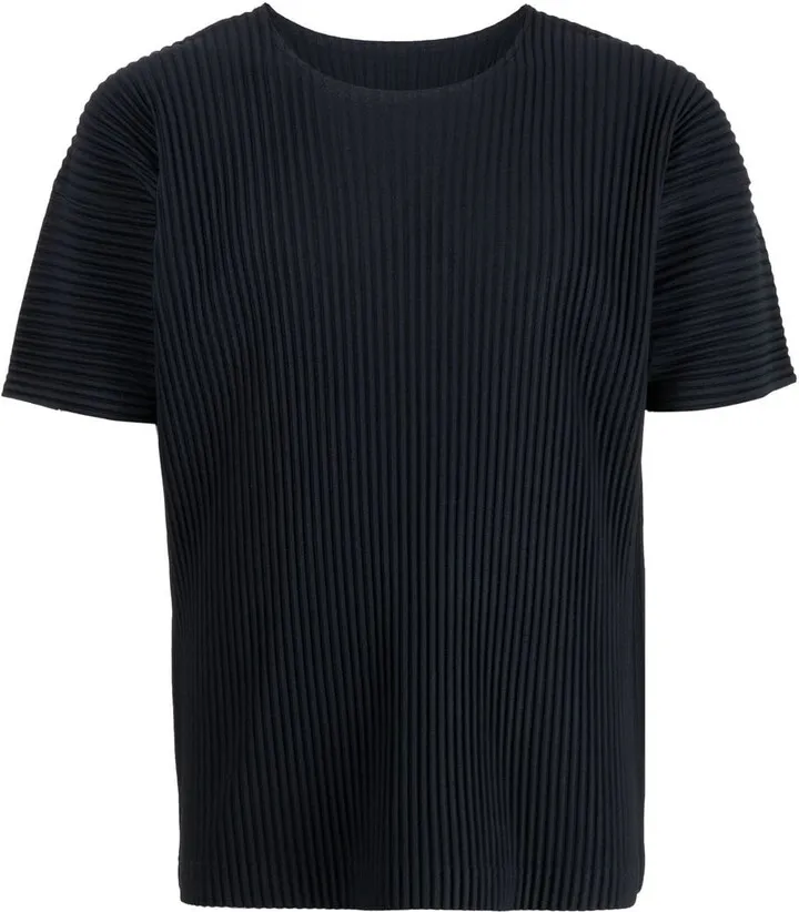 crew-neck plissé T-shirt