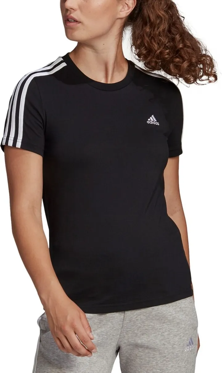 adidas Women's Essentials Cotton 3 Stripe T-Shirt