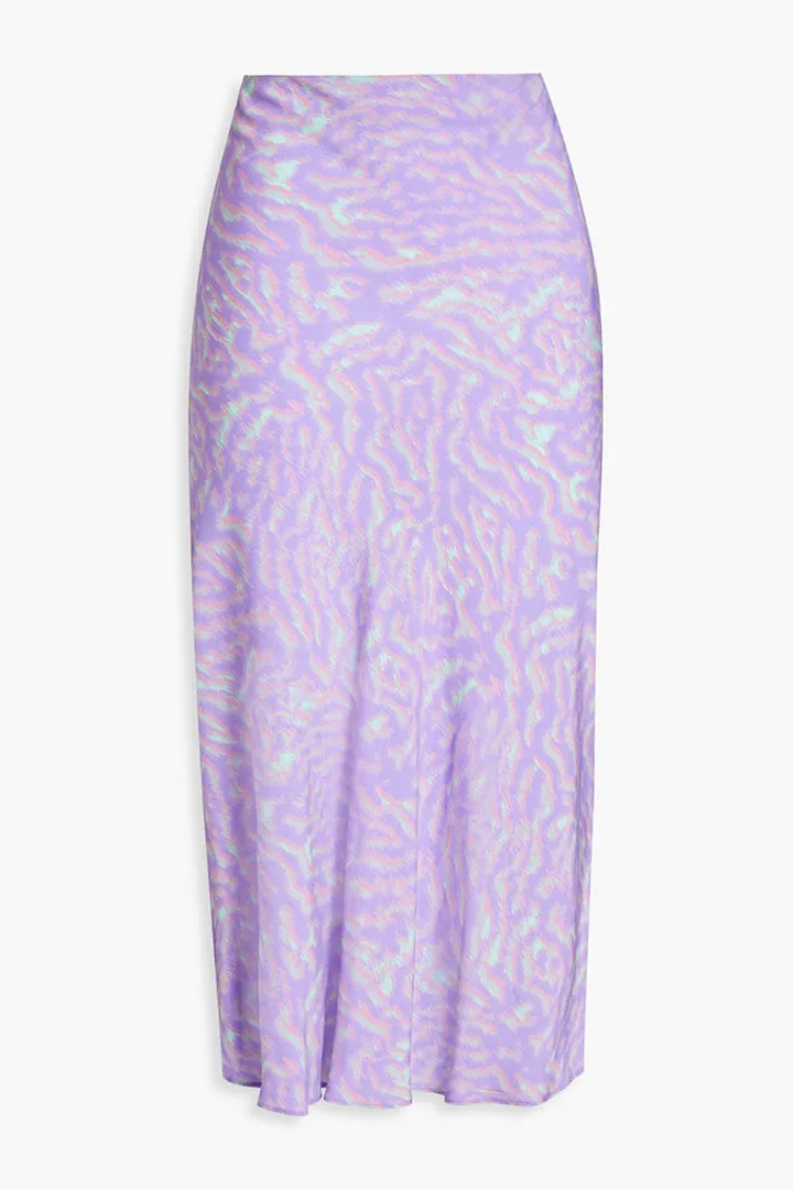 Printed woven midi skirt